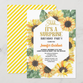 Sonnenblumenüberraschung Geburtstagsparty Einladung