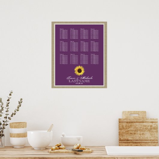Sonnenblumenübersicht mit veränderbarer Farbe Poster (Küche)