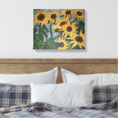 Sonnenblumenüberwurf Leinwanddruck (Insitu (Schlafzimmer))