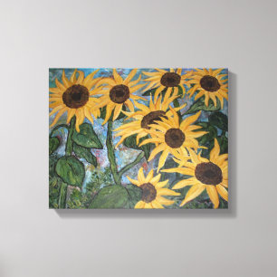 Sonnenblumenüberwurf Leinwanddruck