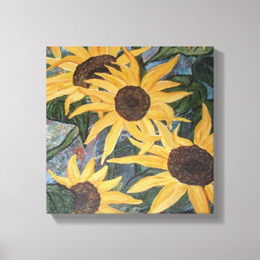 Sonnenblumenüberwurf Leinwanddruck (Vorderseite)