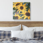Sonnenblumenüberwurf Leinwanddruck (Insitu (Schlafzimmer))