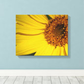 Sonnenblumenüberwurf Leinwanddruck (Insitu (Holzboden))