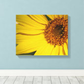 Sonnenblumenüberwurf Leinwanddruck (Insitu (Holzboden))