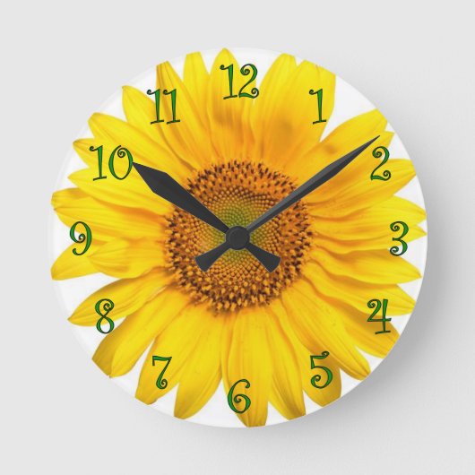 Sonnenblumenuhr Runde Wanduhr (Vorderseite)