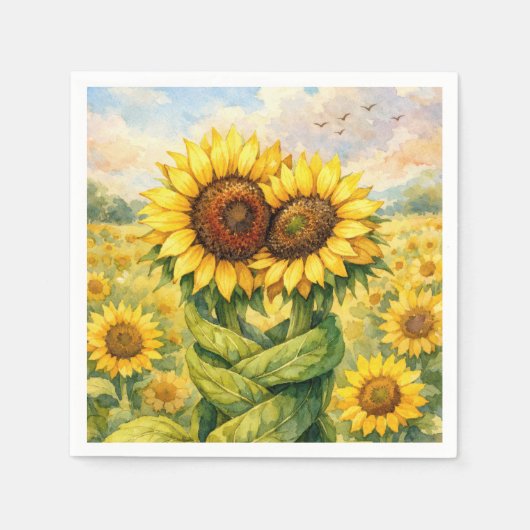 Sonnenblumenumarmung Serviette (Vorderseite)