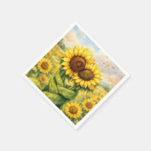 Sonnenblumenumarmung Serviette (Ecke)