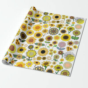 Sonnenblumenumhüllung Papier Geschenkpapier Bouti