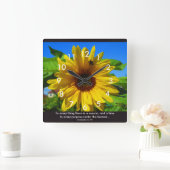 Sonnenblumenverse Quadratische Wanduhr (Zuhause)