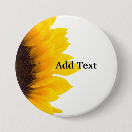 Sonnenblumenvorlage, fett gedruckter Text Button (Vorderseite)