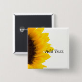 Sonnenblumenvorlage, fett gedruckter Text Button (Vorne & Hinten)