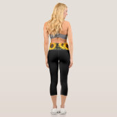 Sonnenblumenwache auf der schwarzen Capri-Legierun Capri Leggings (Rückseite)