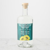 Sonnenblumenwald Spitzen Rustikaler Stall Alkoholflaschenetikett (Vorderseite)