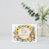 Sonnenblumenwald Waldtiere Windelwölfe Begleitkarte (Stehend Vorderseite)