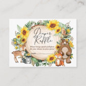 Sonnenblumenwald Waldtiere Windelwölfe Begleitkarte (Vorderseite)