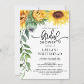 Sonnenblumenwasser-Brautparty Einladung (Vorderseite)