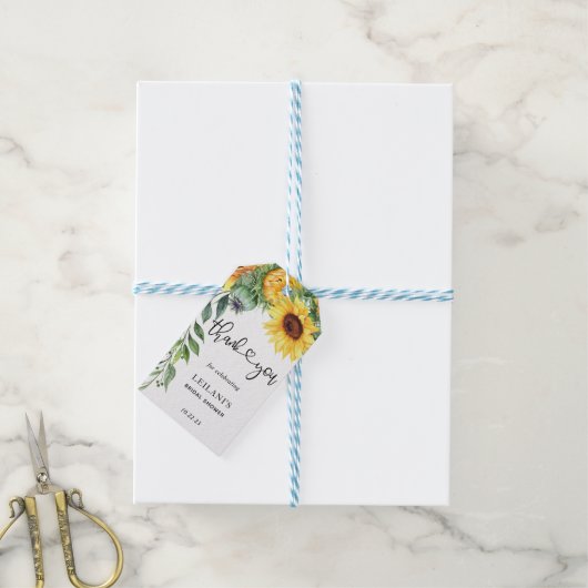 Sonnenblumenwasser-Brautparty Geschenkanhänger (Mit Garn)