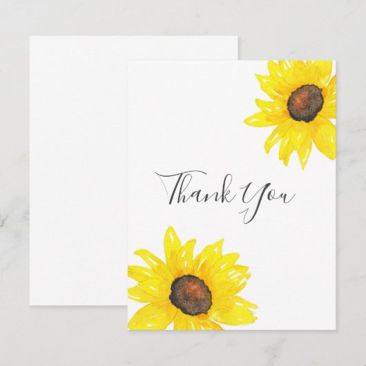 Sonnenblumenwasser Dankeskarte (Vorne/Hinten)