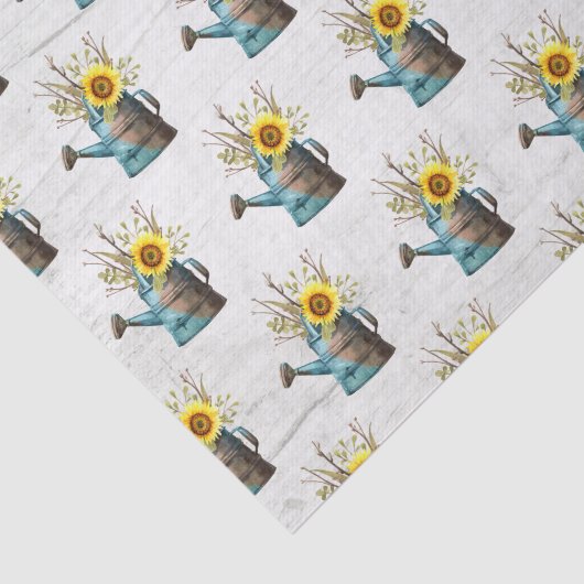 Sonnenblumenwasser-Dose & Rustikale Holzfarm Hochz Seidenpapier (Ausschnitt)