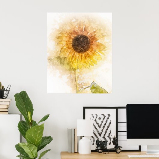 Sonnenblumenwasser Poster (Heimbüro)