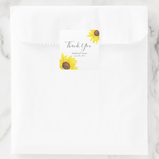 Sonnenblumenwasser Quadratischer Aufkleber (Tasche)