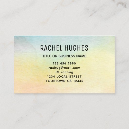 Sonnenblumenwasser Visitenkarte (Rückseite)