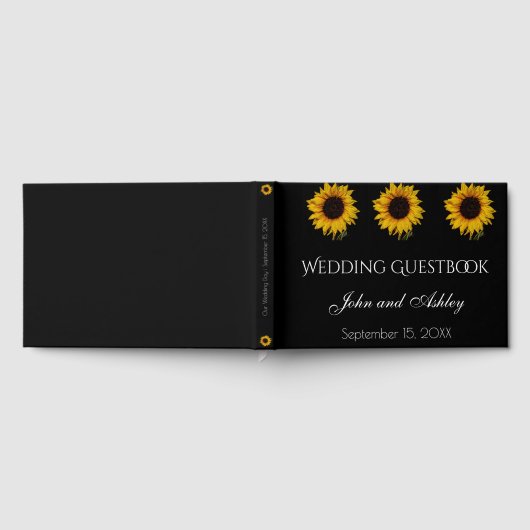Sonnenblumenwassertropfen Hochzeit Gästebuch (Voll)