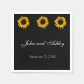 Sonnenblumenwassertropfen Hochzeit Serviette (Vorderseite)