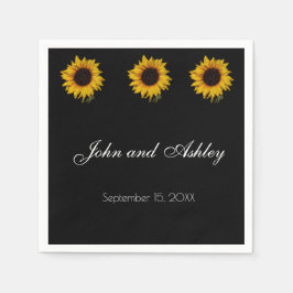 Sonnenblumenwassertropfen Hochzeit Serviette