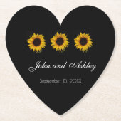 Sonnenblumenwassertropfen Hochzeit Untersetzer (Vorderseite)