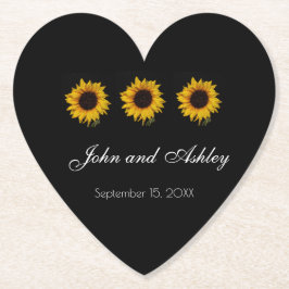 Sonnenblumenwassertropfen Hochzeit Untersetzer