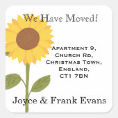 Sonnenblumenwechsel bei Adressenaufklebern Quadratischer Aufkleber (Vorderseite)