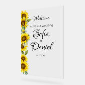 Sonnenblumenweiße Marschmöse elegant Acrylschild (Winkel)