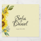 Sonnenblumenweiße Marschmöse elegant Schaumweinetikett (Einzelnes Label)