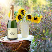 Sonnenblumenweiße Marschmöse elegant Schaumweinetikett