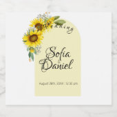 Sonnenblumenweiße Marschmöse elegant Schaumweinetikett (Einzelnes Label)