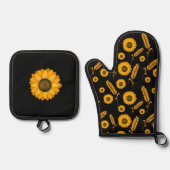 Sonnenblumenweize Ofenhandschuh & Topflappen-Set (Vorderseite)