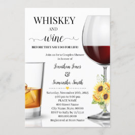 Sonnenblumenwhiskey und Wein vor dem Duschen Einladung