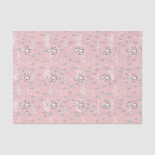 Sonnenblumenwolken und -raindropfen - Rosa Seidenpapier (Vorderseite)