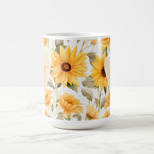 Sonnenblumenwrap der Inspirationsmutter Kaffeetasse (Mittel)