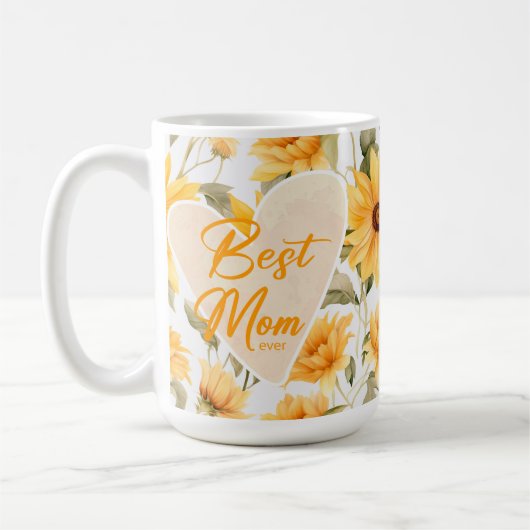 Sonnenblumenwrap der Inspirationsmutter Kaffeetasse (Links)