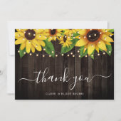 Sonnenblumenzange Hochzeit Dankeschön Karte (Vorderseite)