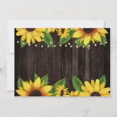 Sonnenblumenzange Hochzeit Dankeschön Karte (Rückseite)