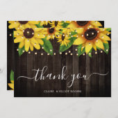 Sonnenblumenzange Hochzeit Dankeschön Karte (Vorne/Hinten)