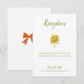 Sonnenblumenzauber Hochzeitsempfang Begleitkarte (Vorne/Hinten)