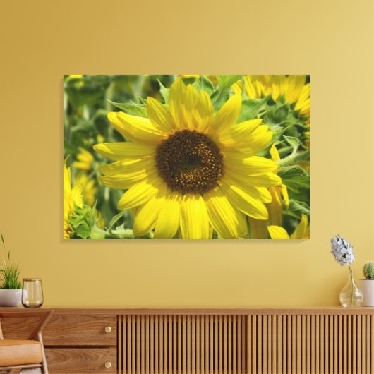 Sonnenblumenzauber (WestCreek), gezackte Canvas Pr Leinwanddruck (Insitu (Wohnzimmer))