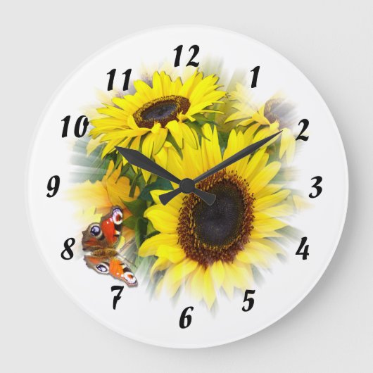 Sonnenblumenzeit Große Wanduhr (Vorderseite)