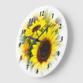 Sonnenblumenzeit Große Wanduhr (Winkel)