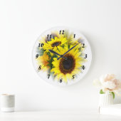 Sonnenblumenzeit Große Wanduhr (Zuhause)