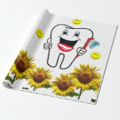 Sonnenblumenzentist Matte Wrapping Paper Geschenkpapier (Ungerollt)